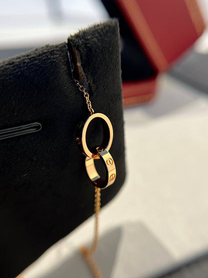 [Lumi Jewels]COLLIER AMOUR DOUBLE ANNEAU OR ROSE
