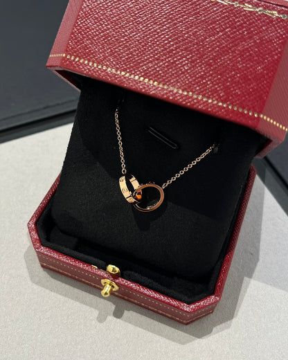 [Lumi Jewels]COLLIER AMOUR DOUBLE ANNEAU OR ROSE