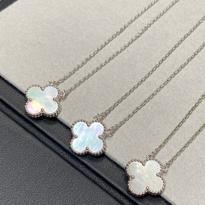 [Lumi Jewels]COLLIER TRÈFLE MOYEN ARGENT NACRE BLANCHE