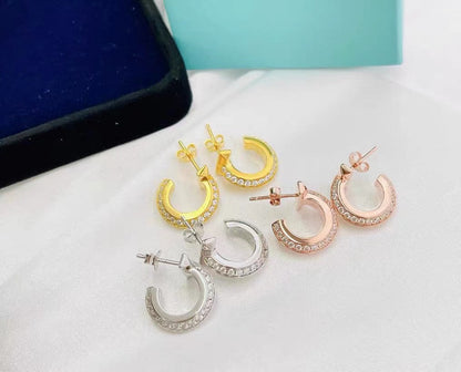 [Lumi Jewelry]T1 HOOP DIAMOND EARRINGS