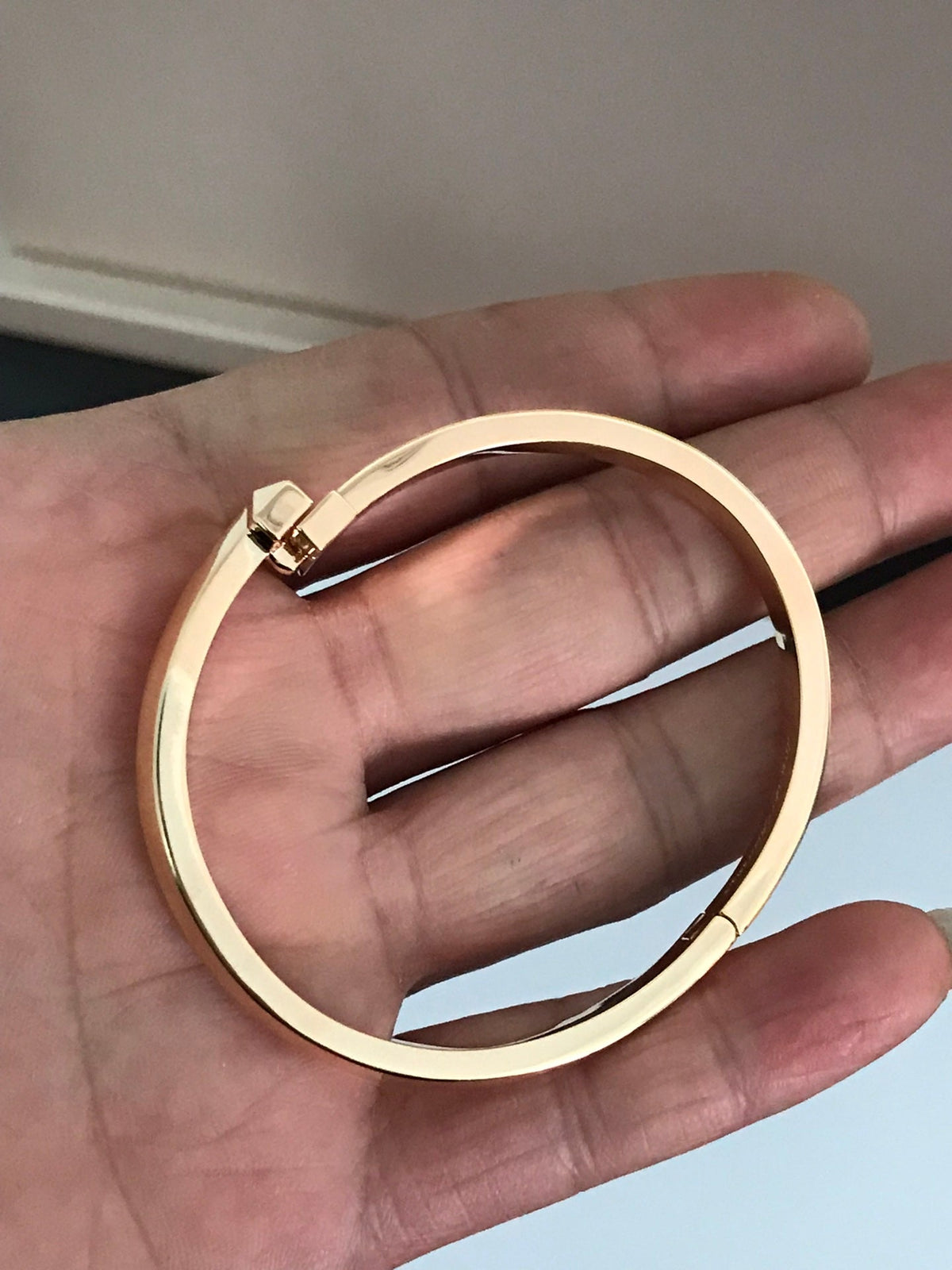[Lumi Jewelry]T1 WIDE DIAMOND HINGED BANGLE PINK GOLD