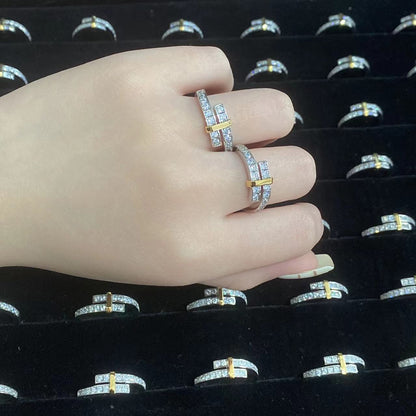 [Lumi Jewelry]EDGE GOLD SILVER DIAMOND RING