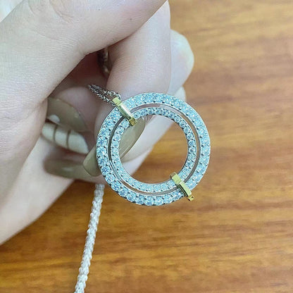 [Lumi Jewelry]EDGE DIAMOND GOLD SILVER NECKLACE
