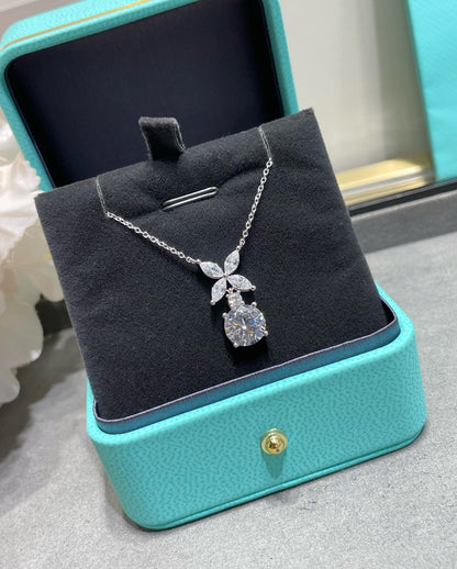 [Lumi Jewelry]VICTORIA PENDANT SILVER DIAMOND NECKLACE