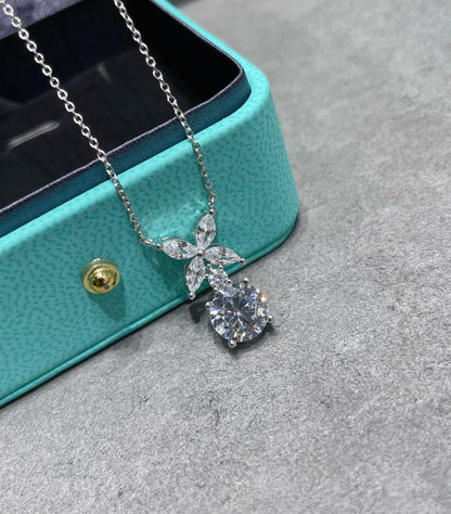 [Lumi Jewelry]VICTORIA PENDANT SILVER DIAMOND NECKLACE