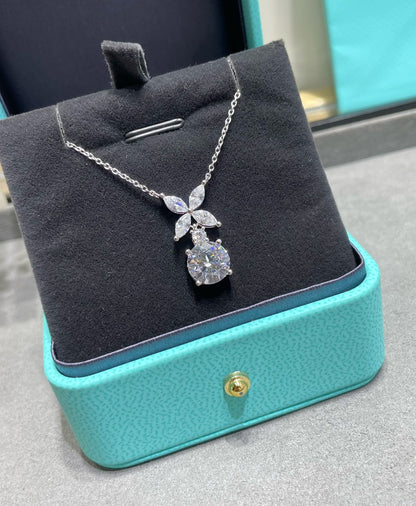 [Lumi Jewelry]VICTORIA PENDANT SILVER DIAMOND NECKLACE
