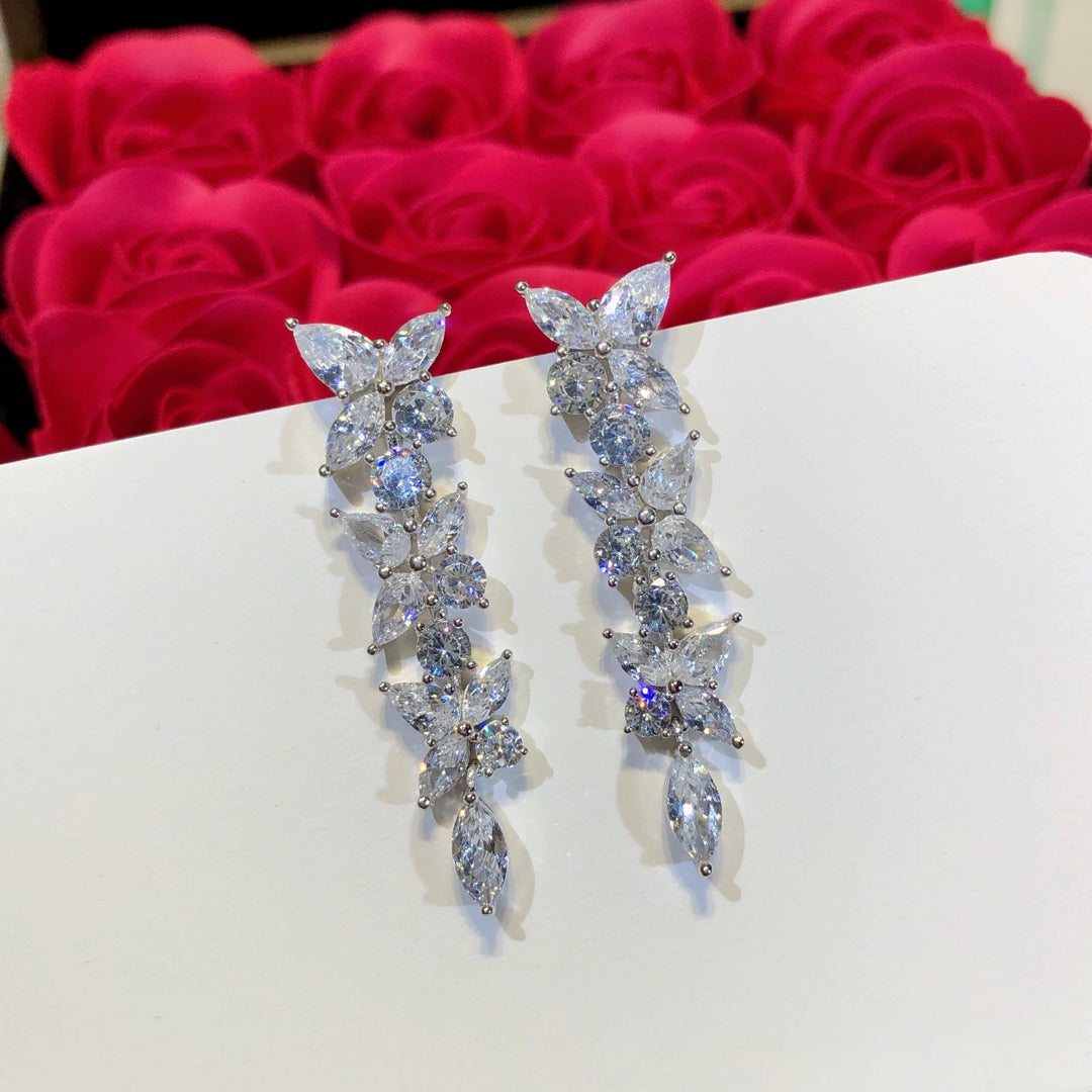 [Lumi Jewelry]VICTORIA SILVER DIAMOND DROP EARRINGS