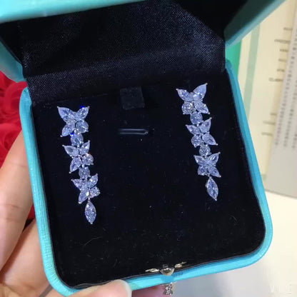 [Lumi Jewelry]VICTORIA SILVER DIAMOND DROP EARRINGS