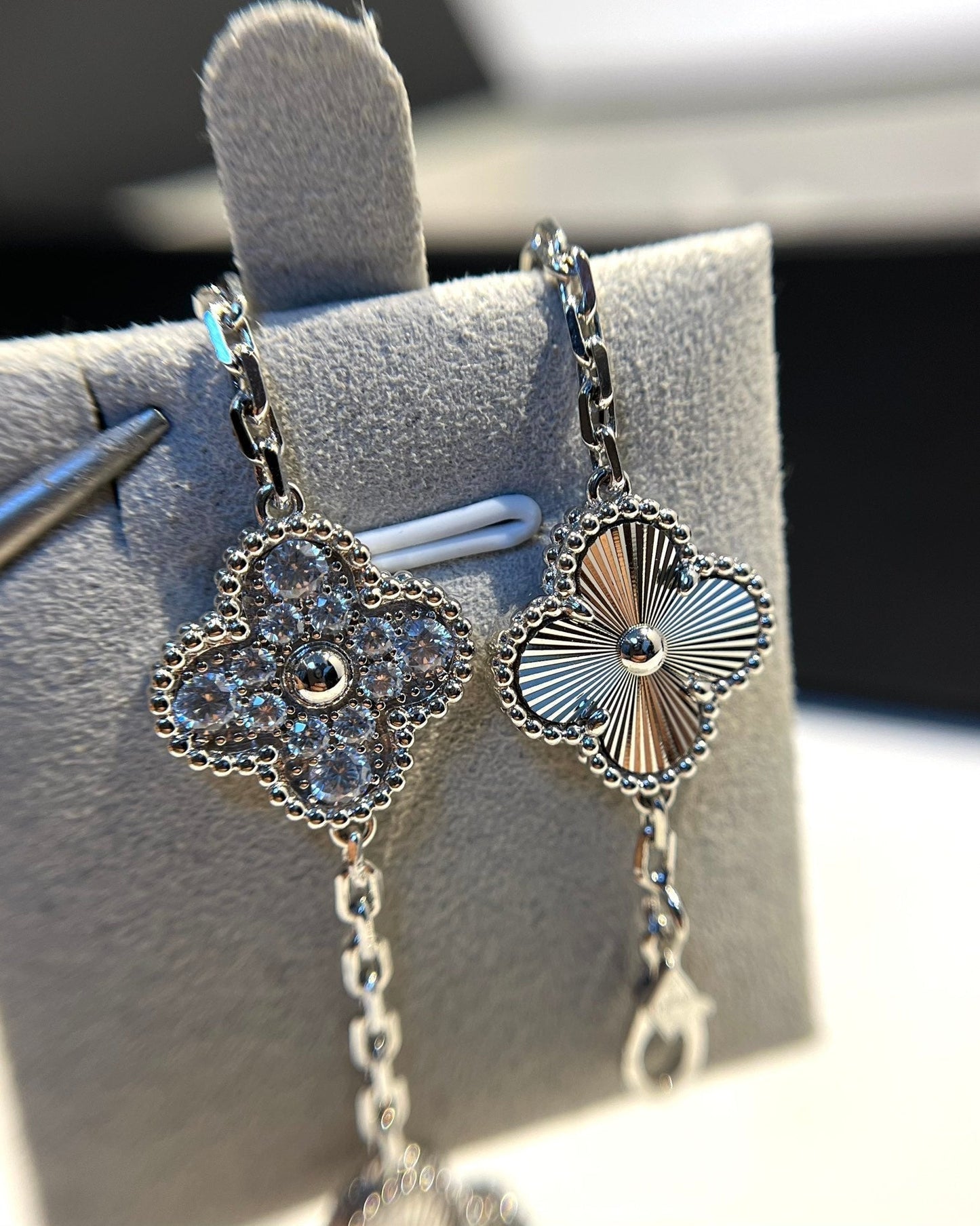 [Lumi Jewels]BRACELET TRÈFLE 5 MOTIFS ARGENT ET DIAMANTS