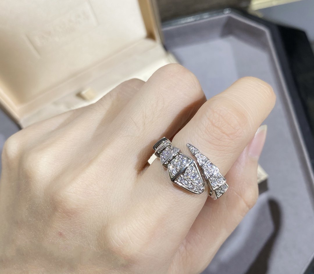 [Lumi Jewels]SERPENTI LARGE RING SILVER DIAMOND PAVED