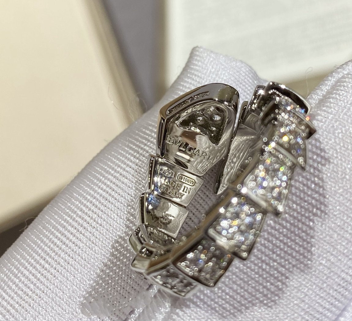 [Lumi Jewels]SERPENTI LARGE RING SILVER DIAMOND PAVED