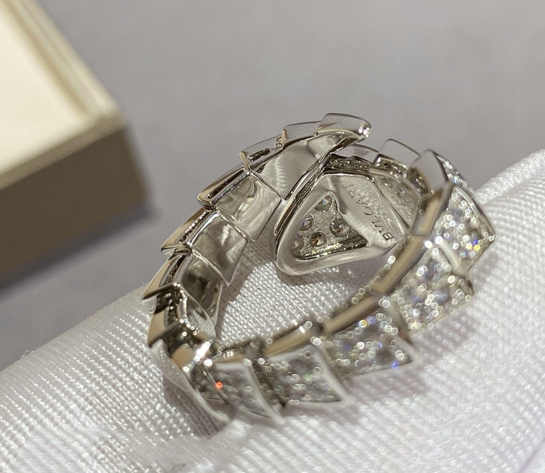 [Lumi Jewels]SERPENTI LARGE RING SILVER DIAMOND PAVED