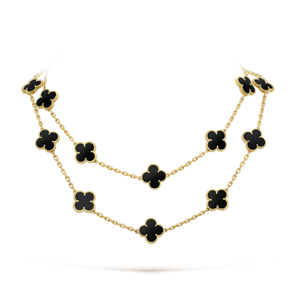 [Lumi Jewels]COLLIER TRÈFLE 20 MOTIFS ONYX