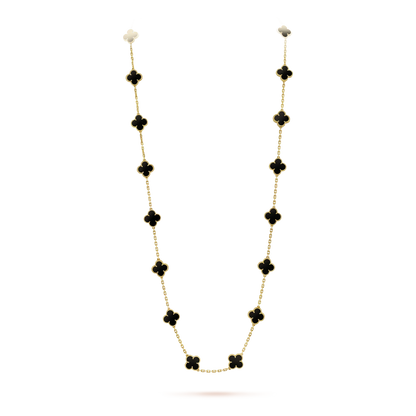 [Lumi Jewels]COLLIER TRÈFLE 20 MOTIFS ONYX