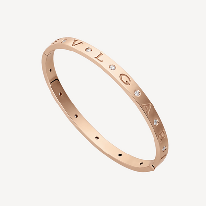 [Lumi Jewels]BRACELET ZERO 1 OR ROSE 12 DIAMANTS