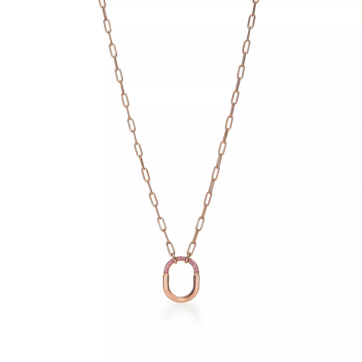 [Lumi Jewelry]LOCK SMALL PENDANT PINK DIAMOND PINK GOLD NECKLACE