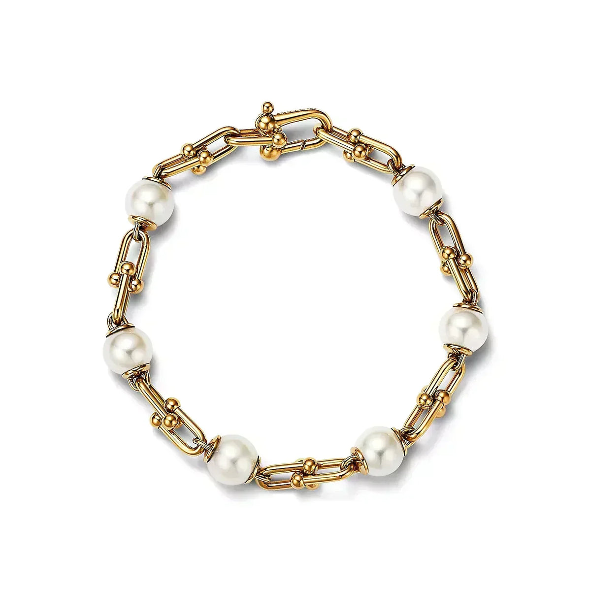 [Lumi Jewelry]LINK BRACELET GOLD WITH FRESHWATER PEARLS