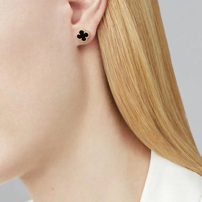 [Lumi Jewels]CLOVER MINI 9.5MM BLACK MOP EARRINGS