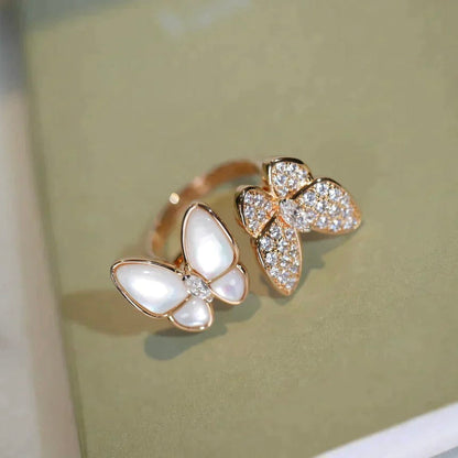 [Lumi Jewels]BAGUE PAPILLON DOUBLE DIAMANT N.A.C.R.E.
