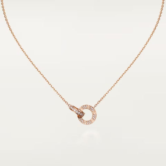 [Lumi Jewelry]LOVE  FULL DIAMOND PENDANT NECKLACE
