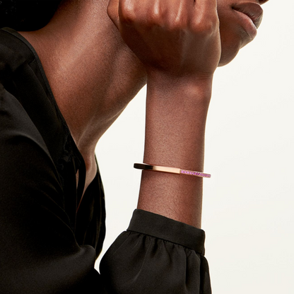 [Lumi Jewelry]LOCK BRACELET ROSE DIAMOND PINK GOLD