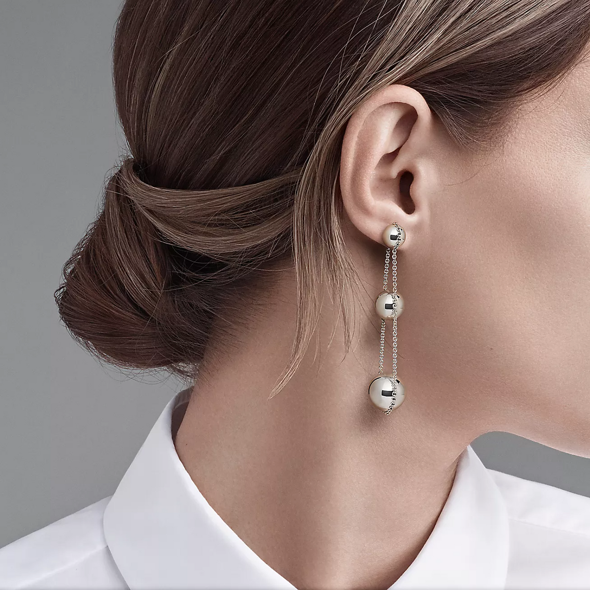 [Lumi Jewelry]TRIPLE DROP SILVER EARRINGS
