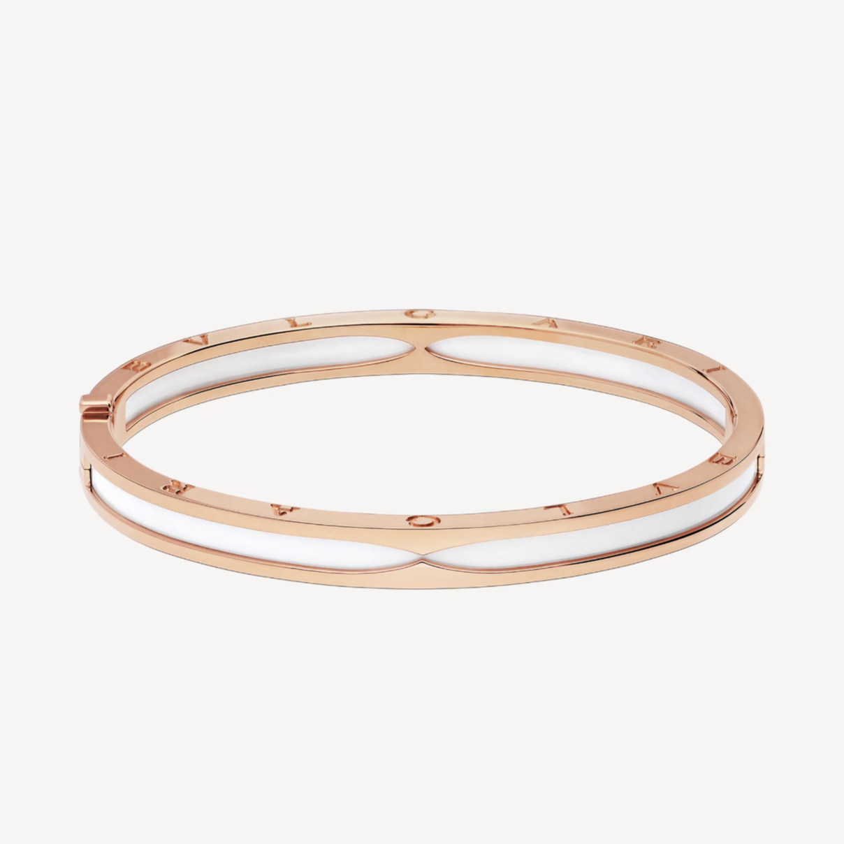 [Lumi Jewels]BRACELET ZERO 1 OR ROSE ET CÉRAMIQUE BLANCHE