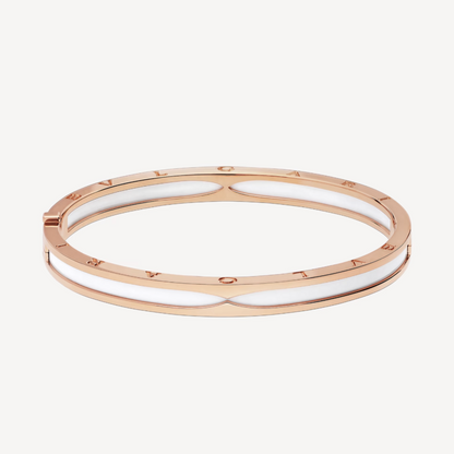 [Lumi Jewels]BRACELET ZERO 1 OR ROSE ET CÉRAMIQUE BLANCHE