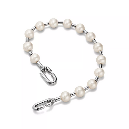 [Lumi Jewelry]PEARL 7-8MM SILVER BRACELET