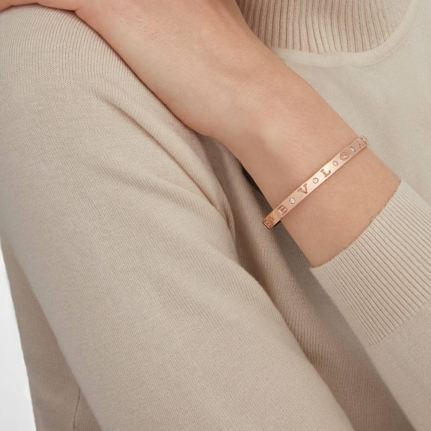 [Lumi Jewels]BRACELET ZERO 1 OR ROSE 12 DIAMANTS