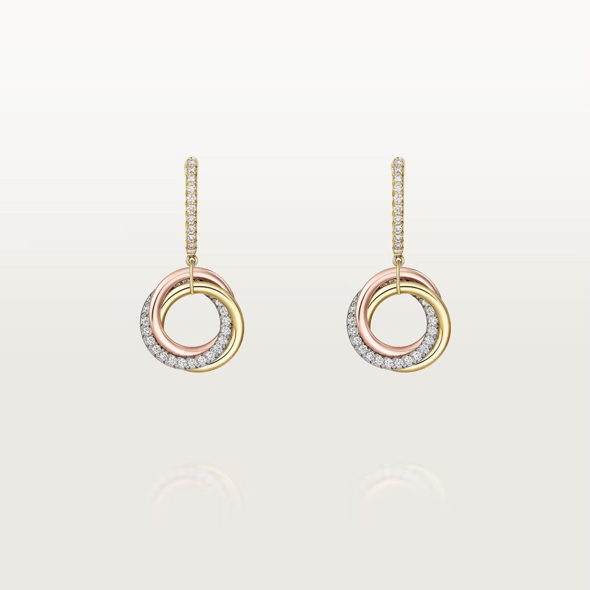 [Lumi Jewelry]TRINITY HALF DIAMOND  EARRINGS