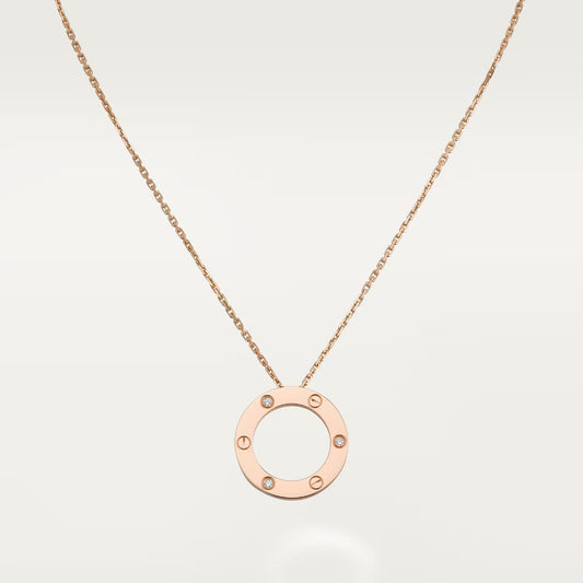 [Lumi Jewelry]LOVE NECKLACE 16MM 3 DIAMONDS