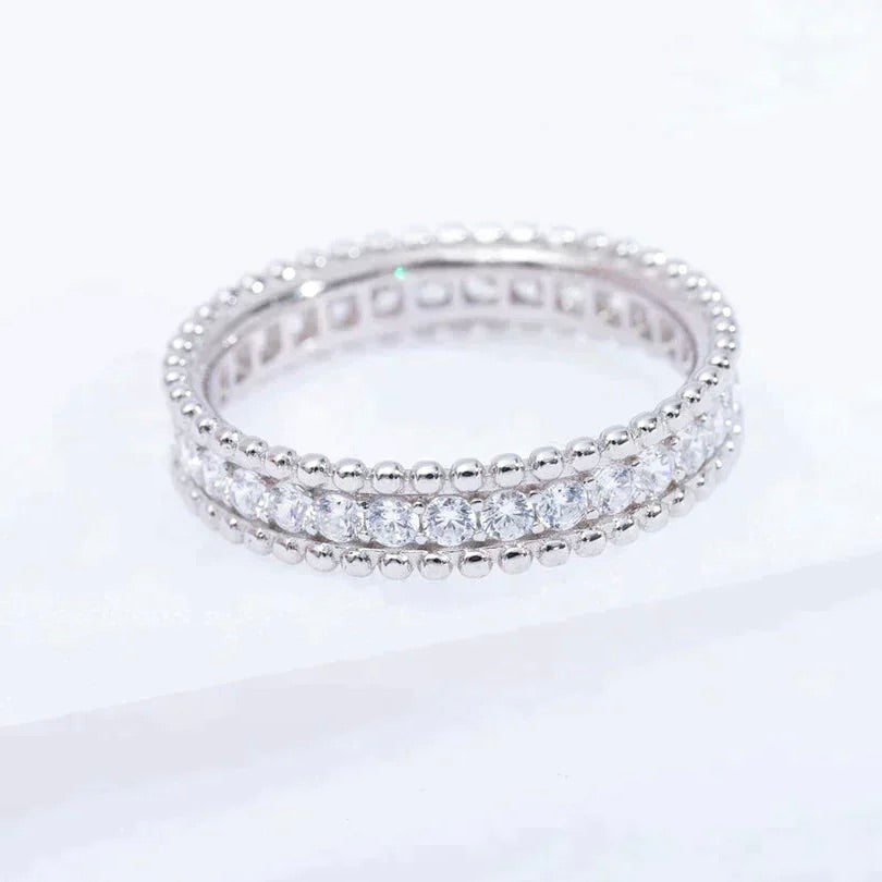 [Lumi Bijoux]BAGUE EN ARGENT PERLEE DIAMOND