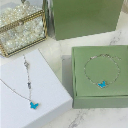 [Lumi Jewels]BRACELET PAPILLON TURQUOISE PAPILLON ARGENTÉ
