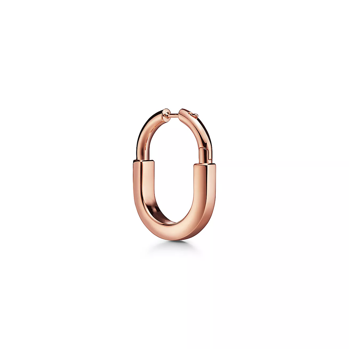 [Lumi Jewelry]LOCK MEDIUM PINK DIAMOND PINK GOLD EARRINGS