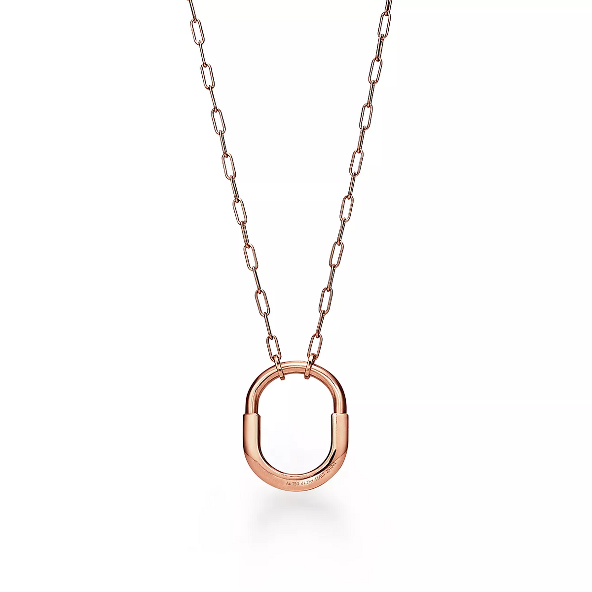 [Lumi Jewelry]LOCK NECKLACE MEDIUM PENDANT PINK GOLD PAVED DIAMONDS
