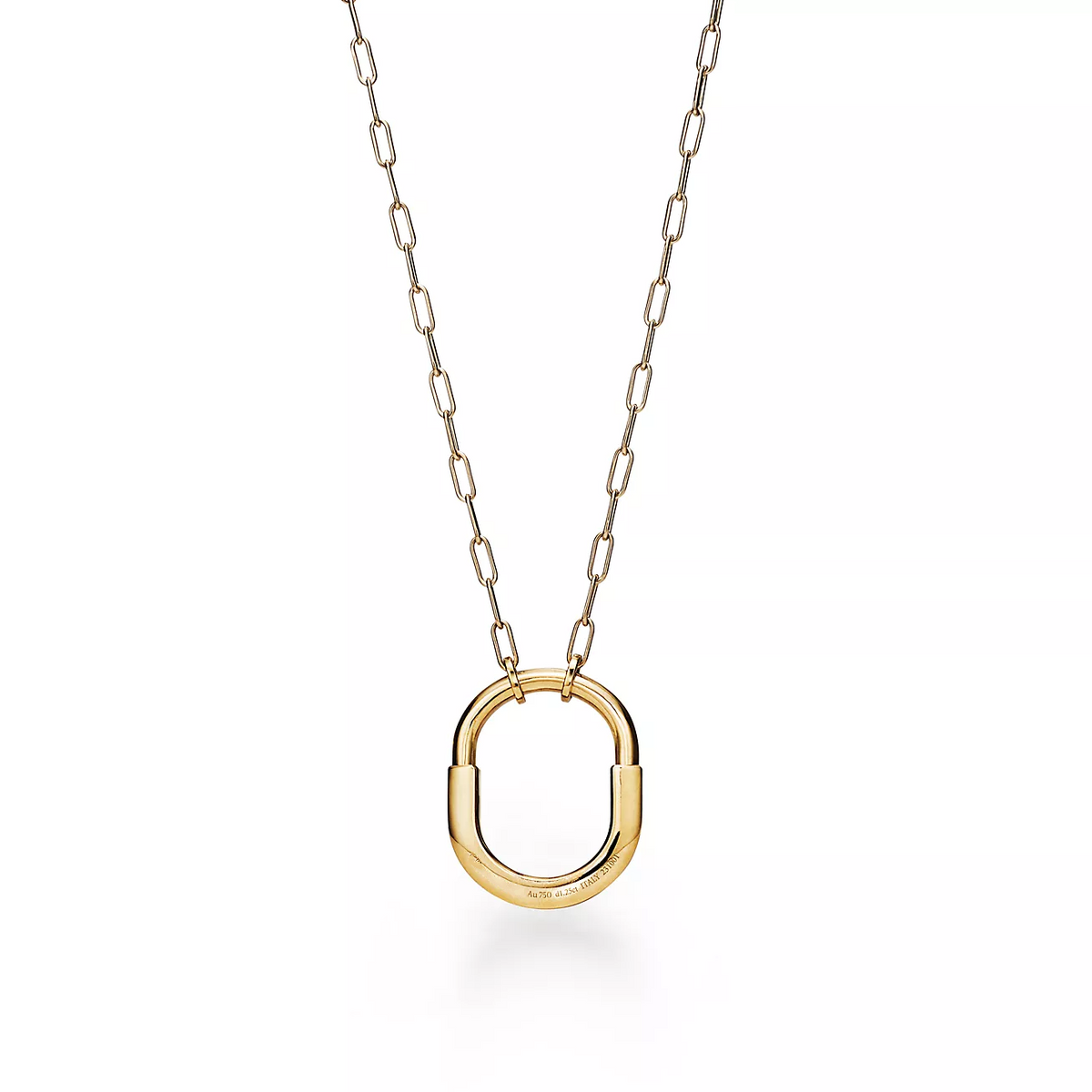 [Lumi Jewelry]LOCK NECKLACE MEDIUM PENDANT GOLD PAVED DIAMONDS