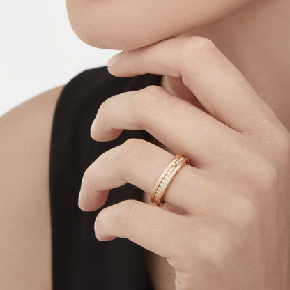 [Lumi Jewels] ZERO 1 UNE BANDE DE DIAMANTS PAVÉS SUR LA BAGUE EN SPIRALE