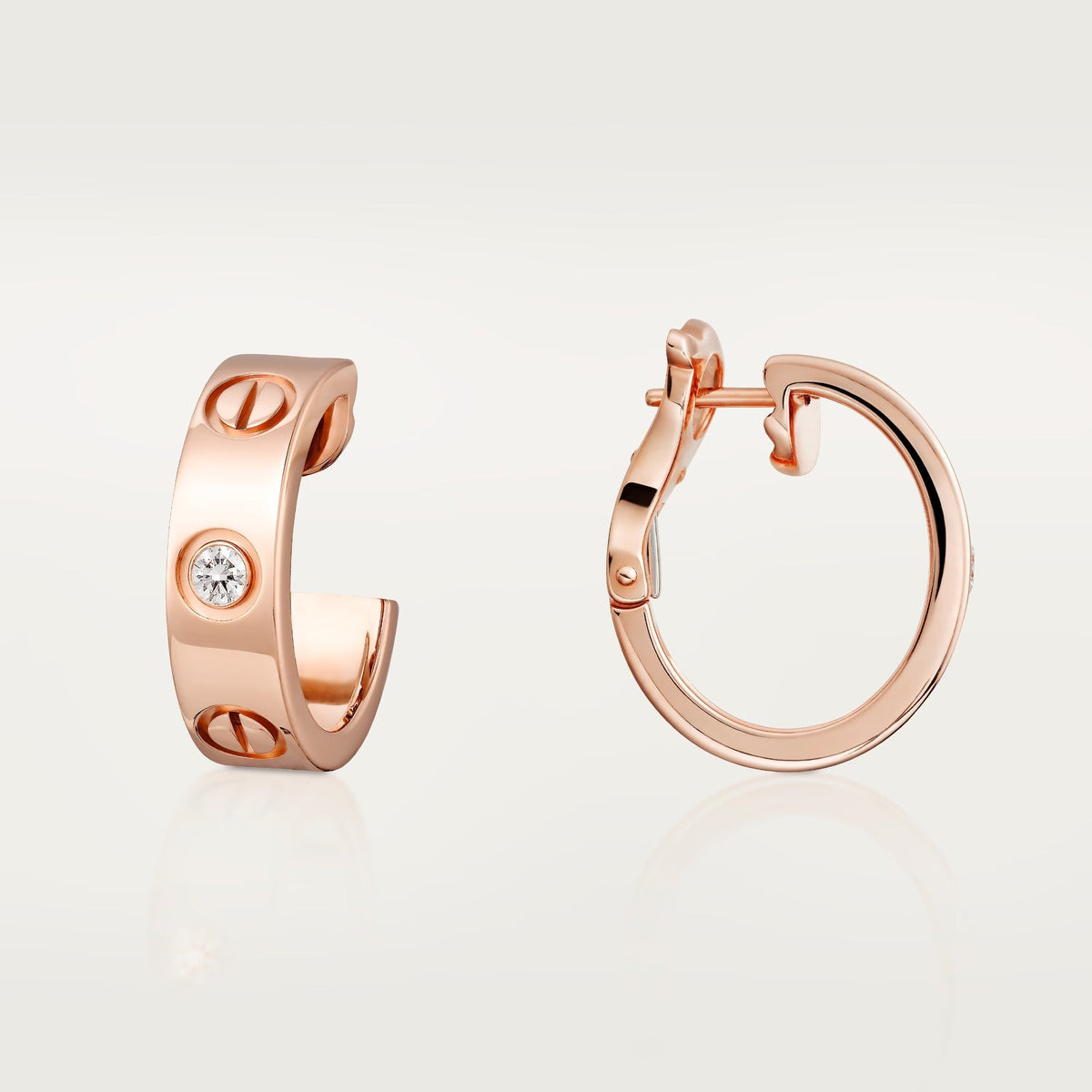 [Lumi Jewelry]LOVE EARRINGS 5.7MM 2 DIAMONDS