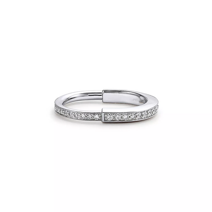 [Lumi Jewelry]LOCK RING SILVER DIAMOND PAVED