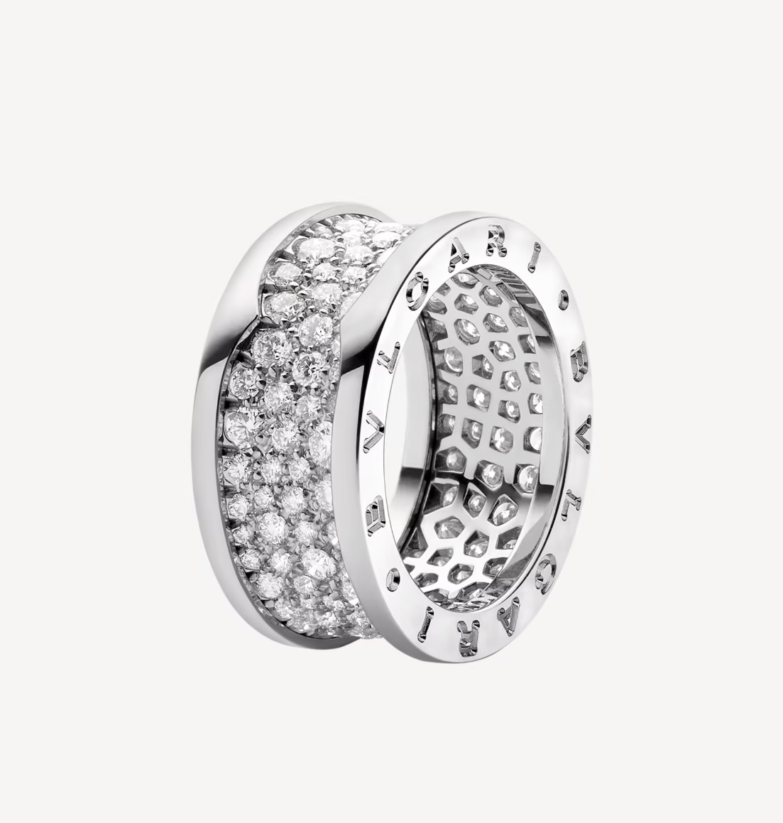 [Lumi Jewels]ZERO 1 WITH PAVED DIAMONDS ON THE SPIRAL RING