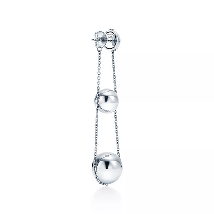 [Lumi Jewelry]TRIPLE DROP SILVER EARRINGS