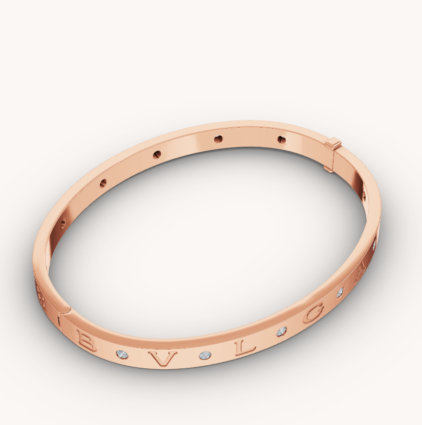 [Lumi Jewels]BRACELET ZERO 1 OR ROSE 12 DIAMANTS
