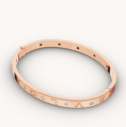 [Lumi Jewels]BRACELET ZERO 1 OR ROSE 12 DIAMANTS