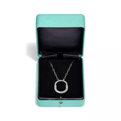 [Lumi Jewelry]LOCK NECKLACE MEDIUM PENDANT SILVER PAVED DIAMONDS