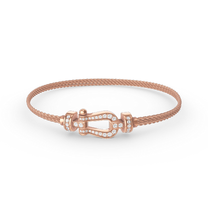 [Lumi Jewels]BRACELET CORDE CHAÎNE EN DIAMANT PETIT FER À CHEVAL FORCE