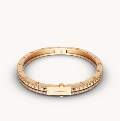 [Lumi Jewels]ZERO 1 SPIRAL AND PAVED DIAMOND GOLD BRACELET