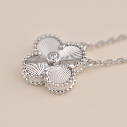 [Lumi Jewels]CLOVER COLLIER DIAMANT LASER 15MM ARGENT