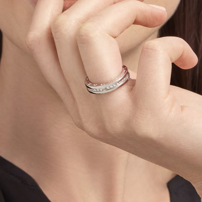 [Lumi Jewels] ZERO 1 UNE BANDE DE DIAMANTS PAVÉS SUR LA BAGUE EN SPIRALE