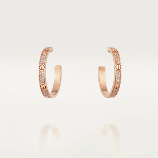 [Lumi Jewelry]LOVE EARRINGS 3.6MM DIAMOND PAVED
